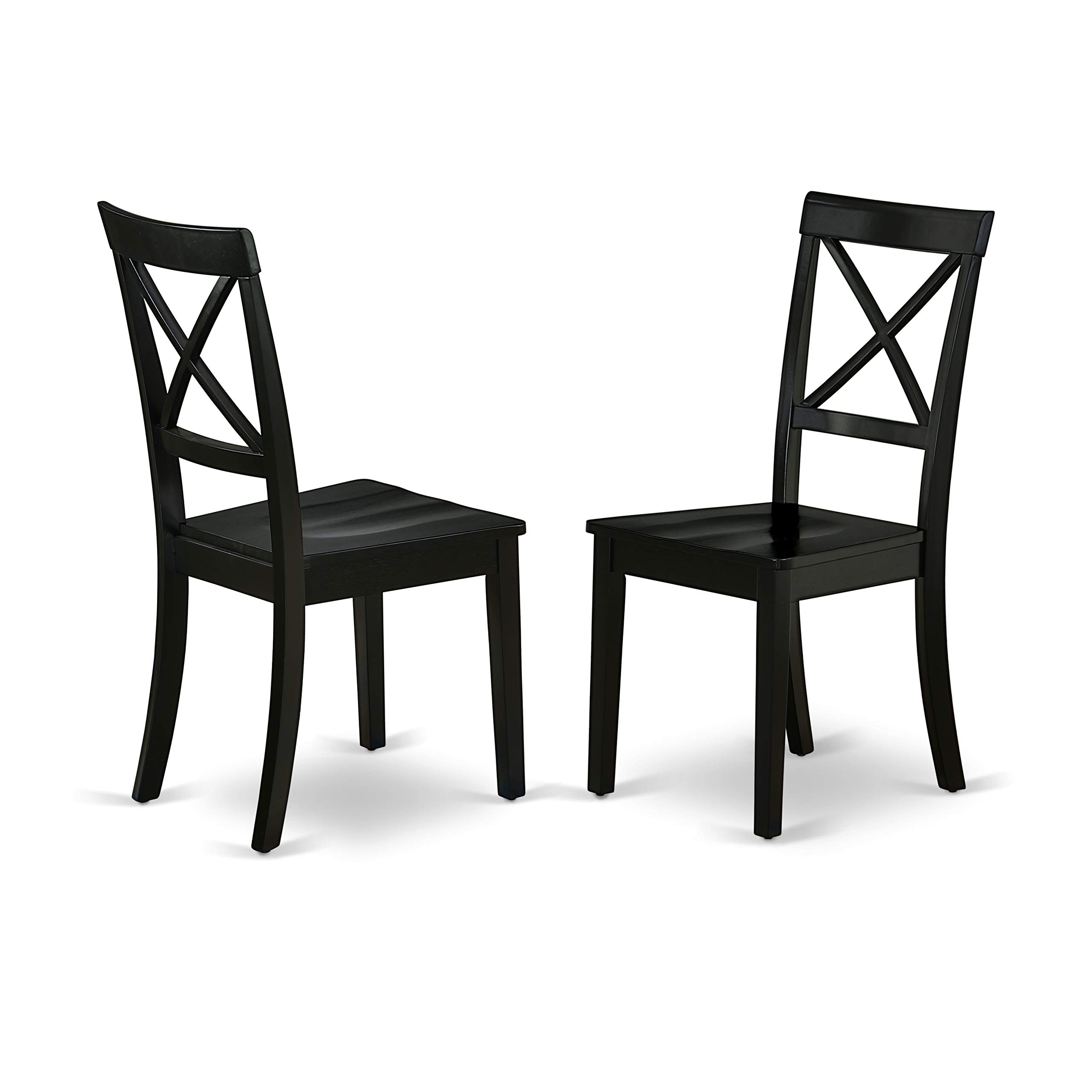 Modern 3-Piece Dining Table Set with Butterfly Leaf & 2 Chairs - 32x54 Inch Black Wooden Kitchen Table - East West Furniture NOBO3-BLK-W - Perfect for Small Spaces, Apartments & Contemporary Dining Rooms