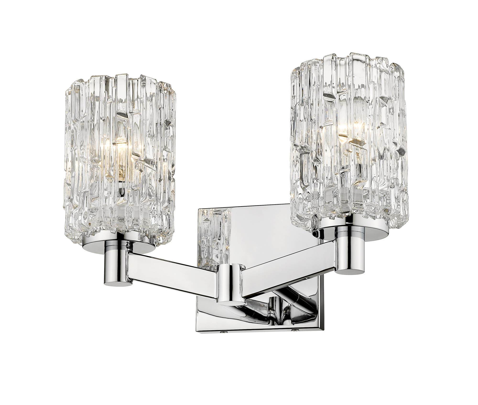 Z-Lite 1931-2V-BN 2-Light Bathroom Vanity Fixture with Clear Glass Shades - Perfect for Modern Bathroom Lighting and Home Decor