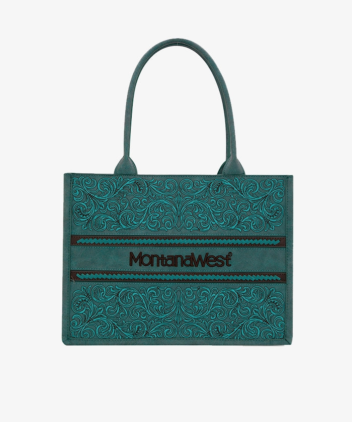 Montana West Embroidered Concealed Carry Tote Bag for Women - Stylish CCW Purse with Hidden Gun Pocket | Perfect for Everyday Carry, Travel & Self-Protection