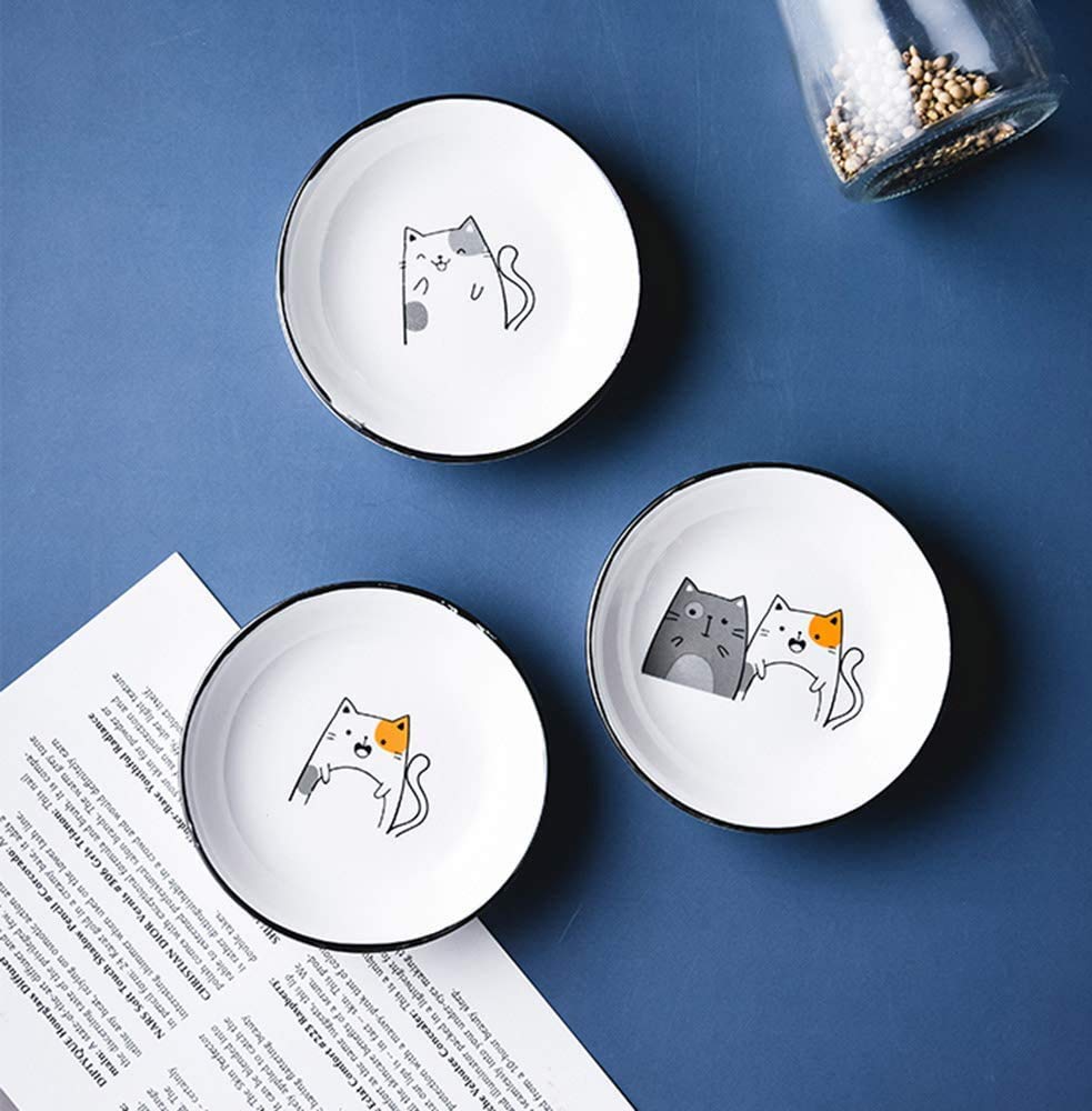 4-Piece Ceramic Cat-Shaped Condiment Dishes - Perfect for Sauces, Dips & Appetizers - Cute Pet-Themed Serving Plates for Dinner Parties & Home Decor