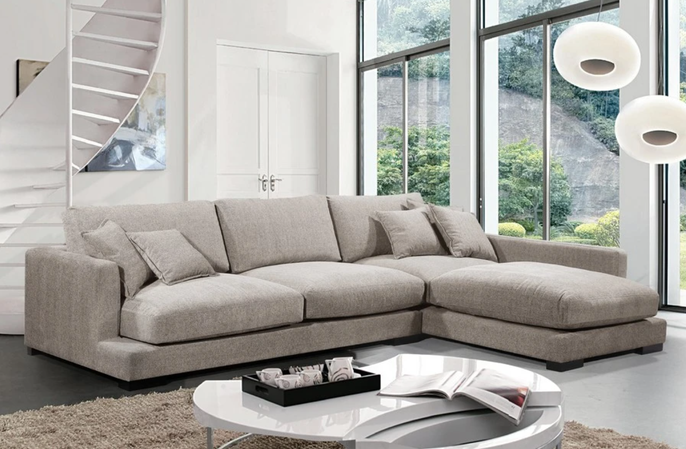 Benjamin 2-Piece Fabric Sectional Sofa Set - Modern L-Shaped Couch for Living Room, Family Room & Apartment | Comfortable Upholstered Sectional with Soft Cushions