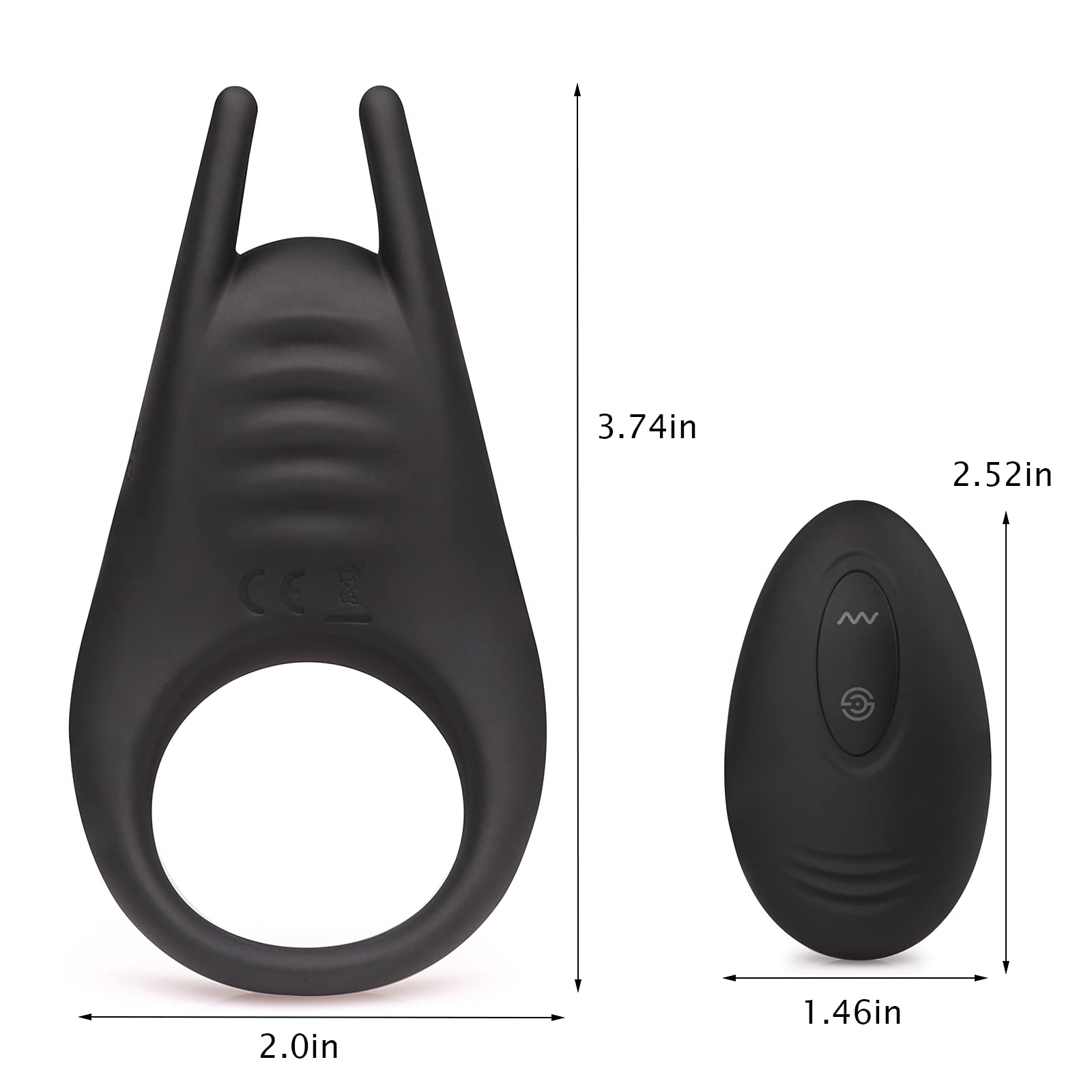 10-Speed Vibrating Cock Ring with Rabbit Ears - Adjustable Silicone Penis Ring for Men - Pleasure Enhancer for Solo Play & Couples - Perfect for Valentine's Day & Romantic Nights