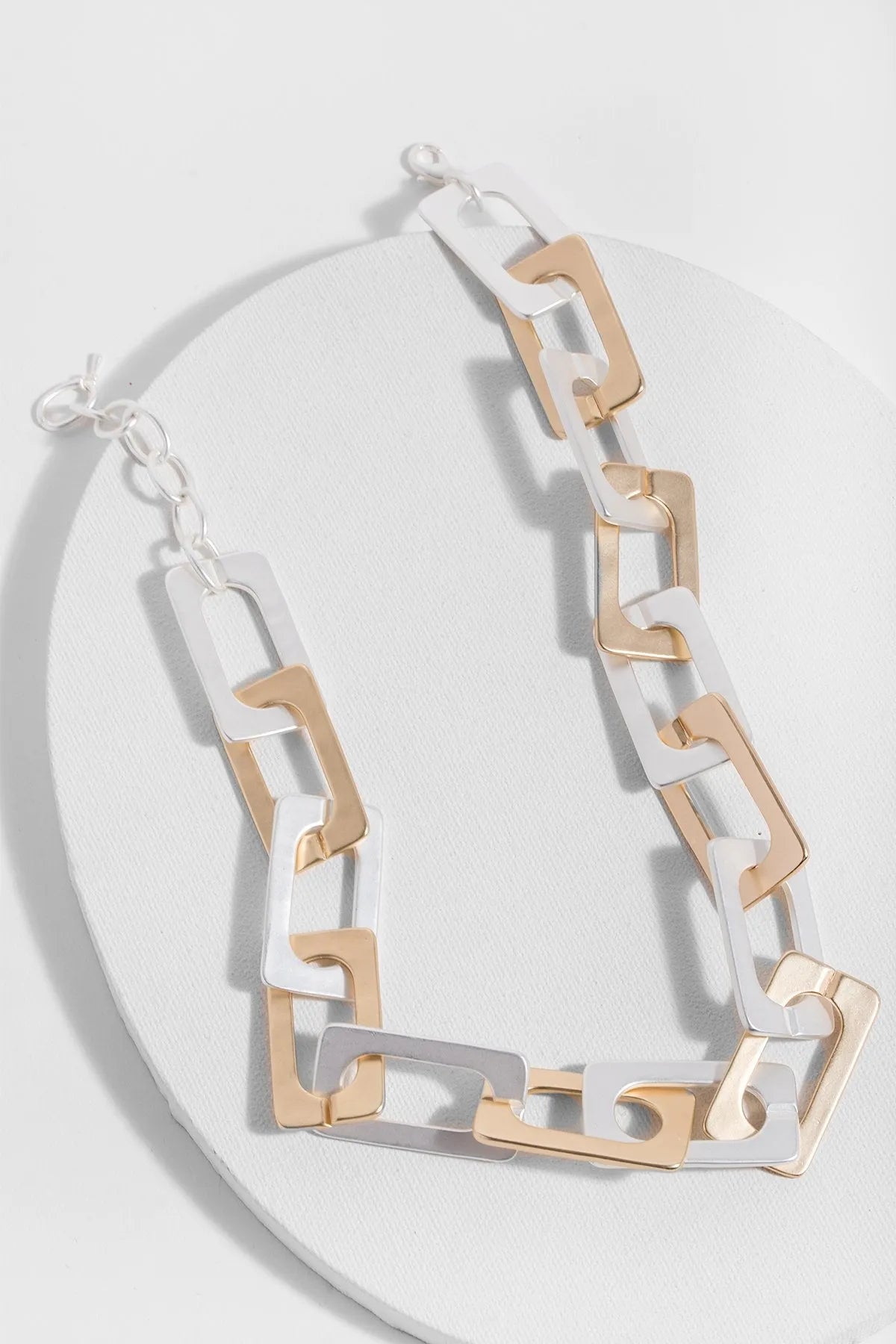 Chunky Chain Duo Necklace Set - Trendy Layered Gold & Silver Necklaces for Women - Perfect for Casual Outfits, Date Nights & Gift Giving
