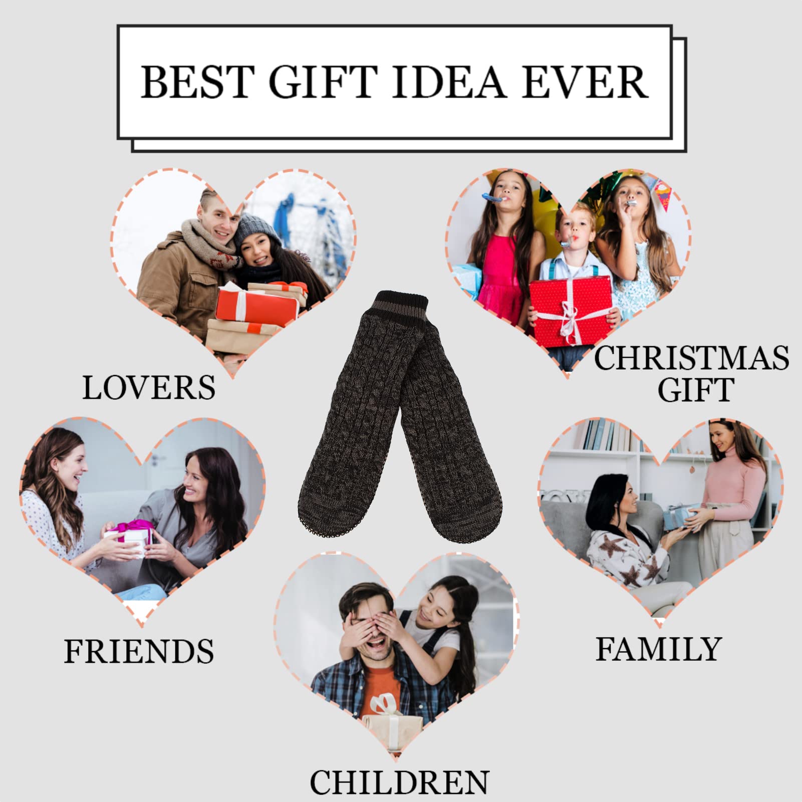 Men's Winter Cable Knit Non-Slip Slipper Socks - Cozy Soft Indoor Socks with Fluffy Sherpa Lining for Warmth & Comfort - Perfect for Home, Lounge & Cold Weather Wear