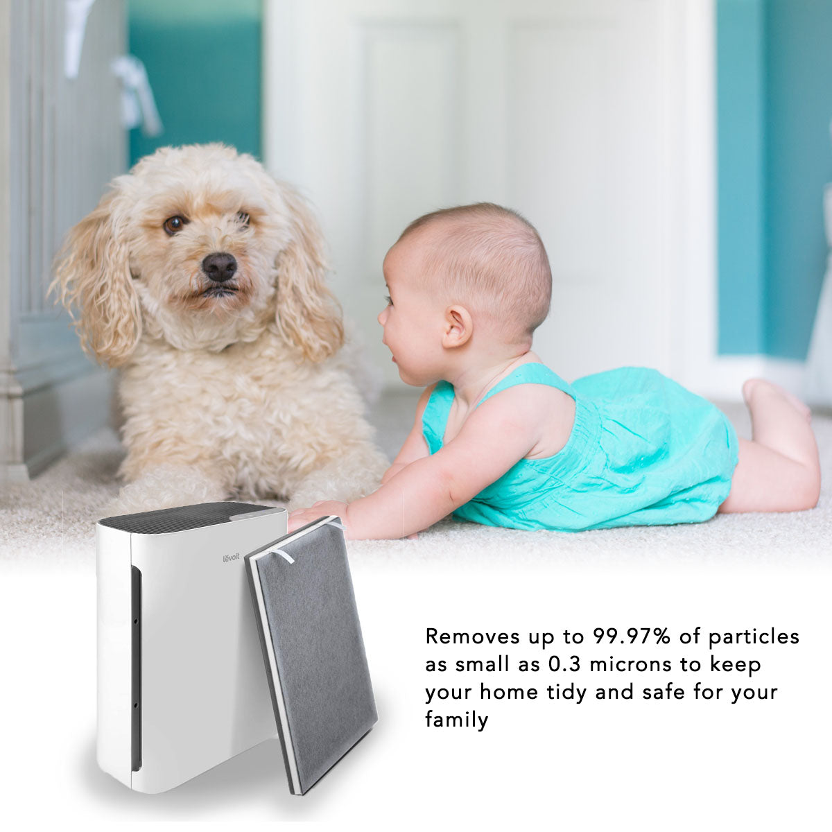 2 Pack LEVOIT Vital 100 Air Purifier Replacement Filters - HEPA & Activated Carbon for Clean Air - Perfect for Home, Office & Bedroom Use