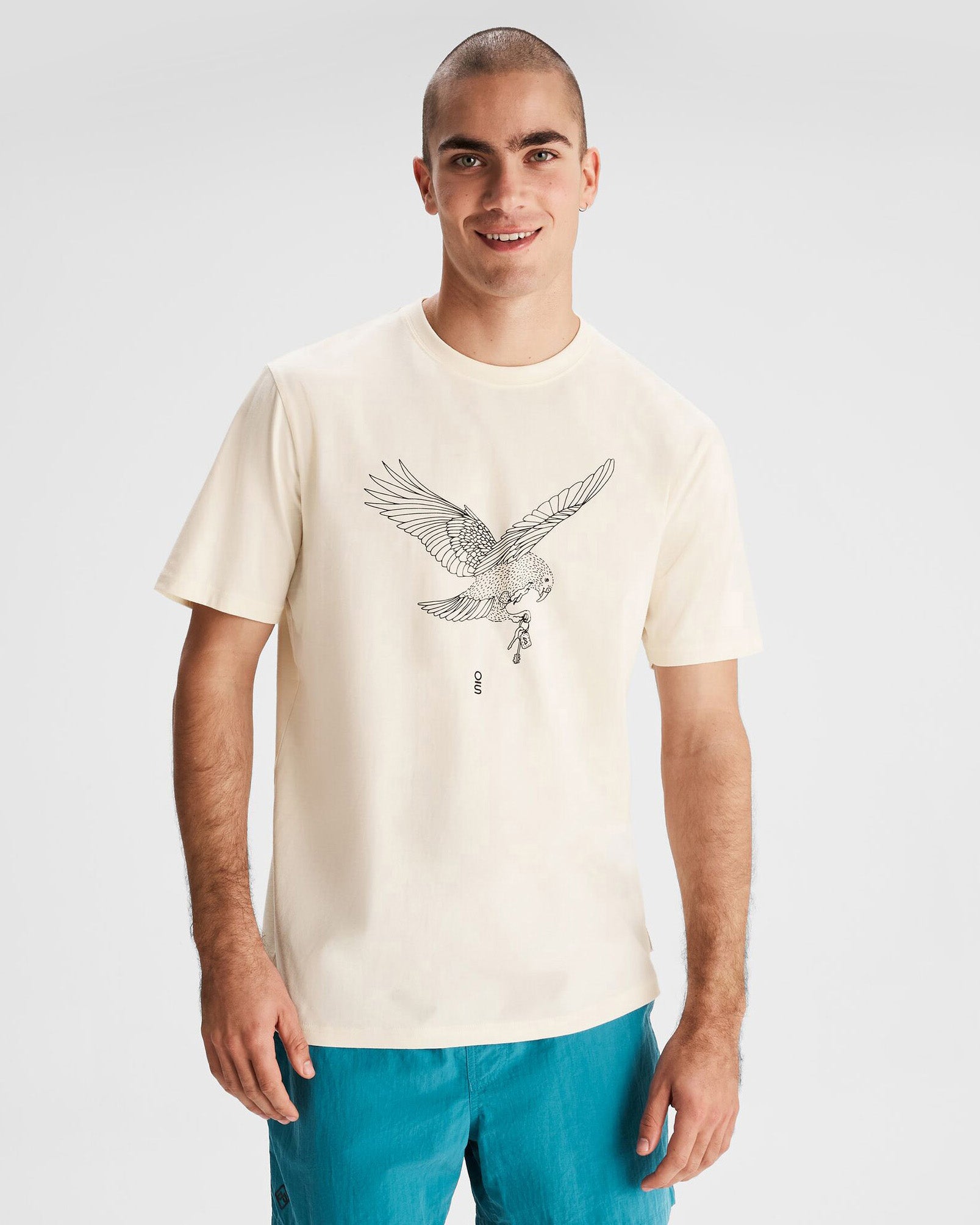 Organic Cotton Men's T-Shirt by O.Smither Kea - Soft Natural Crew Neck Tee for Casual Wear & Everyday Comfort