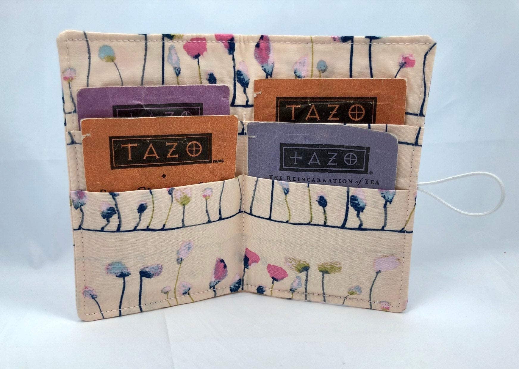 Floral Tea Bag Organizer Wallet Case - Pink Flamingo Design for Tea Lovers | Perfect for Travel, Home & Office Storage | Compact Tea Bag Holder for Herbal, Green & Black Tea Bags