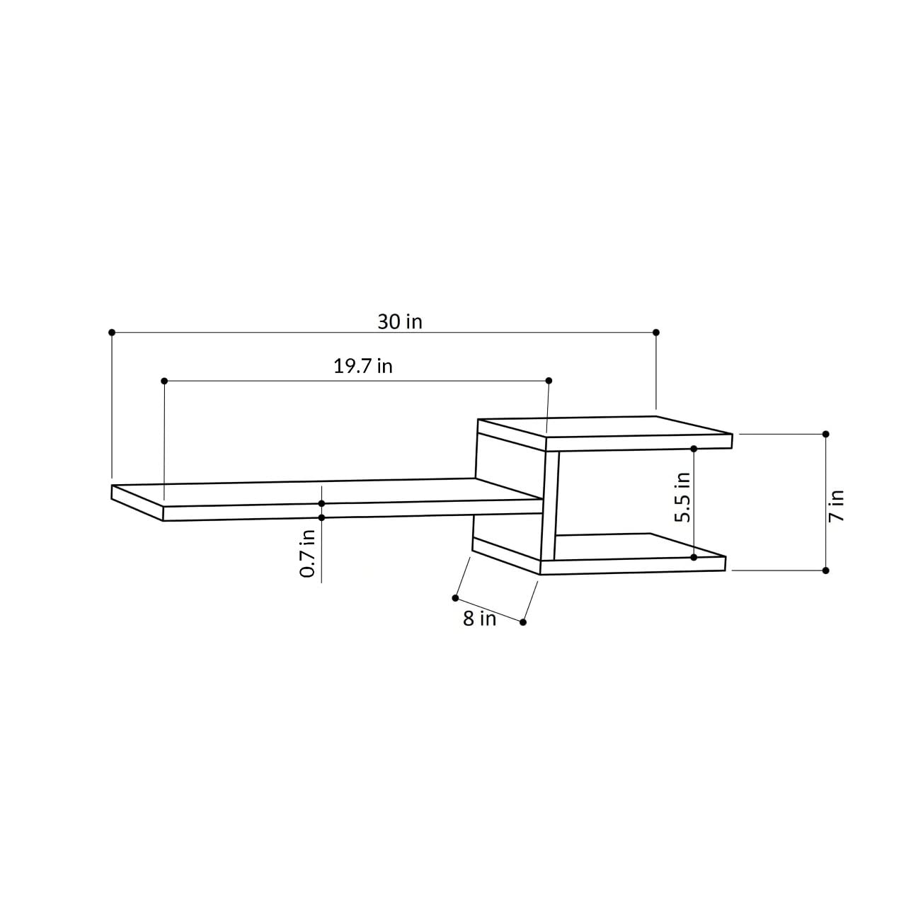 Modern Petrol Blue Wall Shelf - 29.53