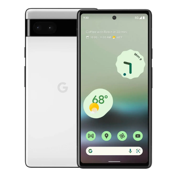 Google Pixel 6a Unlocked Smartphone - 128GB Storage, Chalk Color - Perfect for Travel, Photography & Everyday Use
