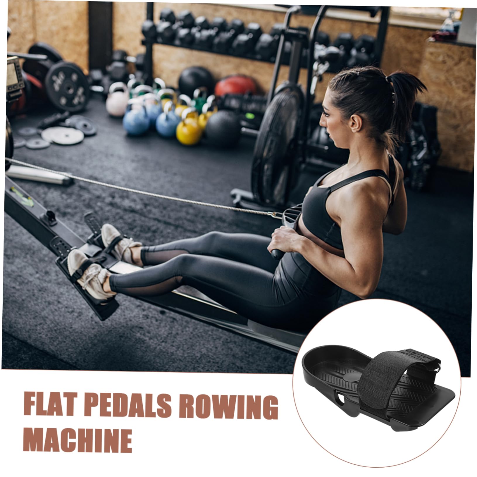 Adjustable Rowing Machine Foot Pedals - 1 Pair Non-Slip Foot Plates for Indoor Rowing Exercise Equipment | Perfect for Home Gym, CrossFit & Cardio Workouts