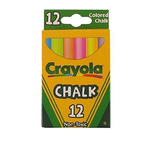 **Crayola Non-Toxic White & Colored Chalk Set - 24 Count (12 White + 12 Colored) - Safe for Kids, Classrooms & Sidewalk Art**