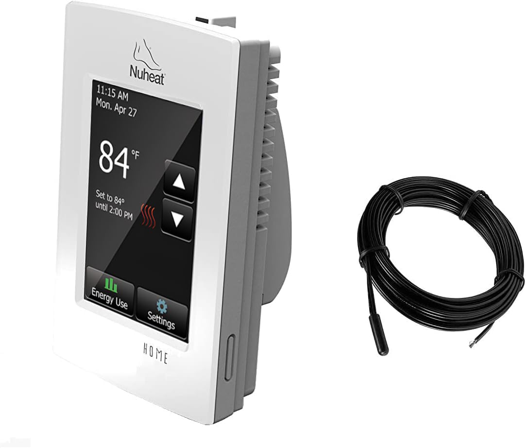 nVent Nuheat Home AC0056 Programmable Touchscreen Thermostat for Radiant Floor Heating - 120V/240V Compatible with Built-in GFCI & OJ Electronics Temperature Sensor | Perfect for Bathrooms, Kitchens & Basements