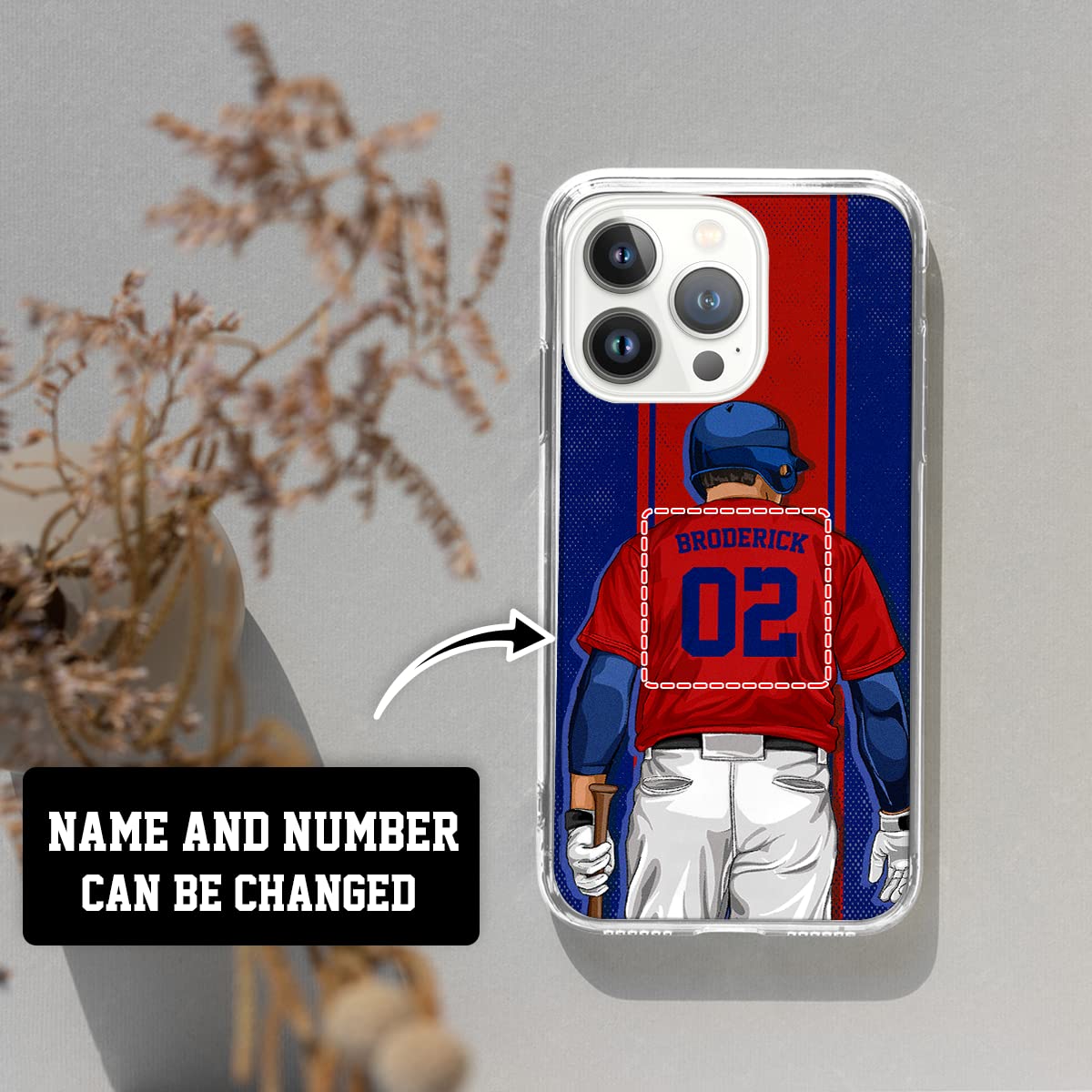 Custom Name & Number Personalized Baseball Jersey Phone Case for iPhone 16/15/14/13/12/11/XR/X/XS/8/7 Plus/Mini/Pro Max - Unique Sports Design for Baseball Fans & Team Spirit
