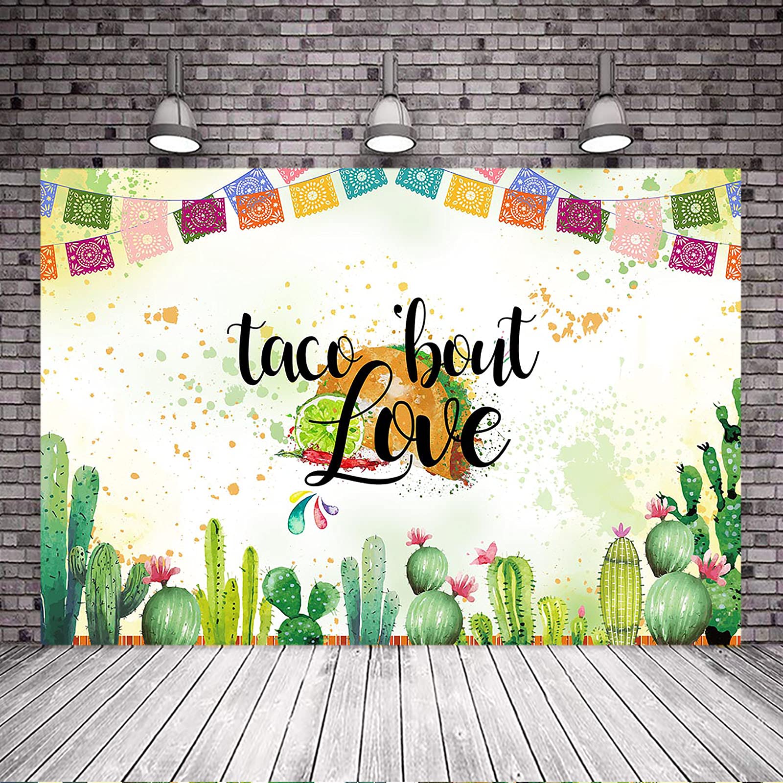 Mexican Fiesta Backdrop - Taco Cactus Wedding Decor for Bridal Shower & Bachelorette Party (8x6)