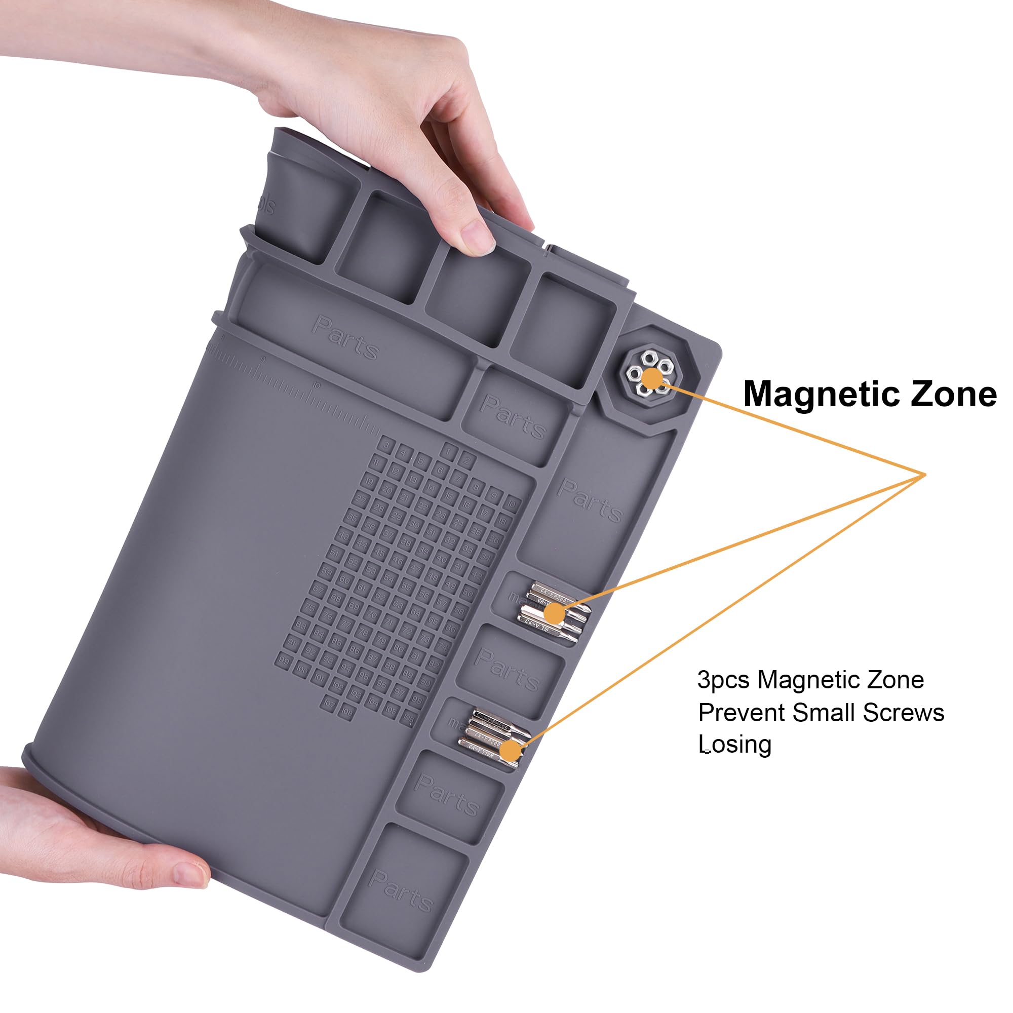 High-Temperature Resistant 932°F Magnetic Soldering Mat - 17.3