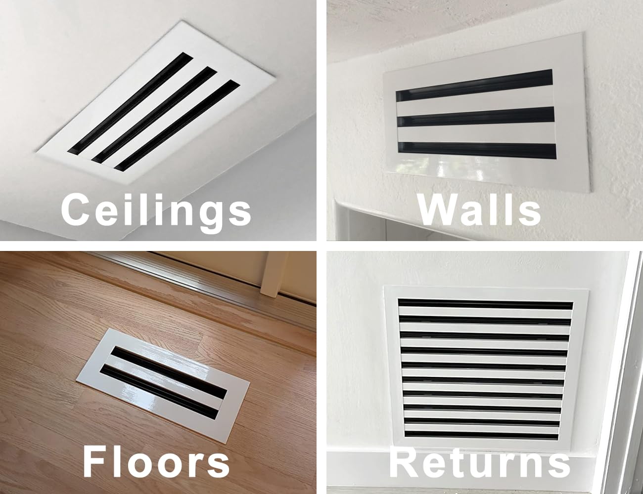 20x8 Inch Modern AC Vent Cover - Decorative White Air Vent Grille - Standard Linear Slot Diffuser for HVAC Systems - Ceiling, Wall & Floor Register - Perfect for Home, Office & Commercial Spaces - Texas Buildmart
