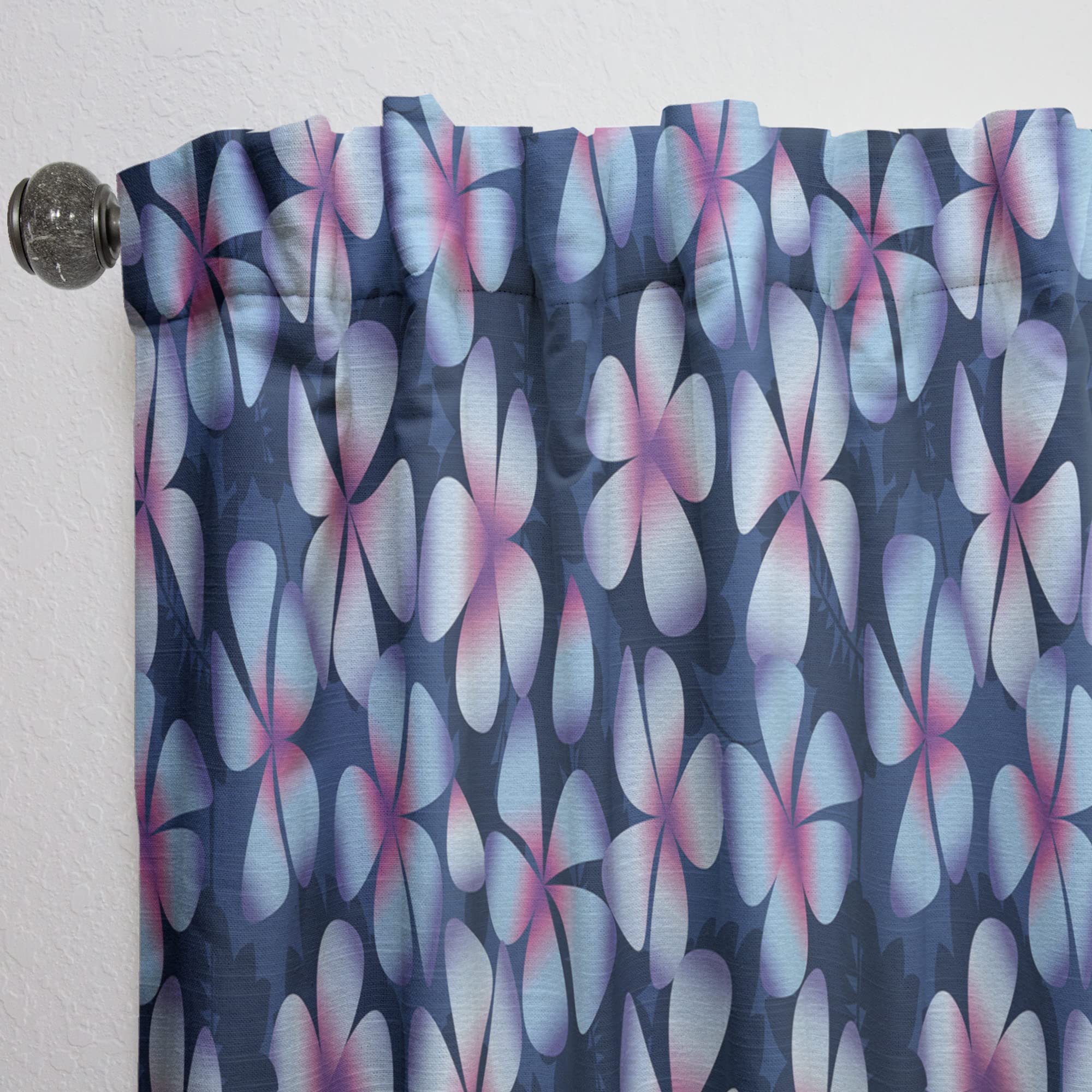 DesignQ Retro Frangipani Flower Curtains - Thermal Insulated Blackout Drapes for Bedroom & Living Room - 52x95 Inch Single Panel - Perfect for Home Decor & Light Control