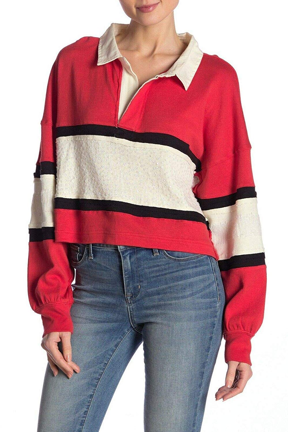 Free People Women's Casual Polo Shirt for Party & Summer Outings - Trendy Short Sleeve Top for Brunch, Beach & Night Out