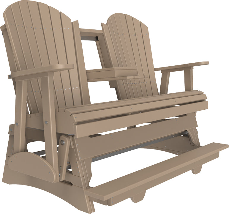 LuxCraft 5-Foot Adirondack Balcony Glider Chair - Outdoor Patio Furniture for Relaxing on Porch, Deck or Garden