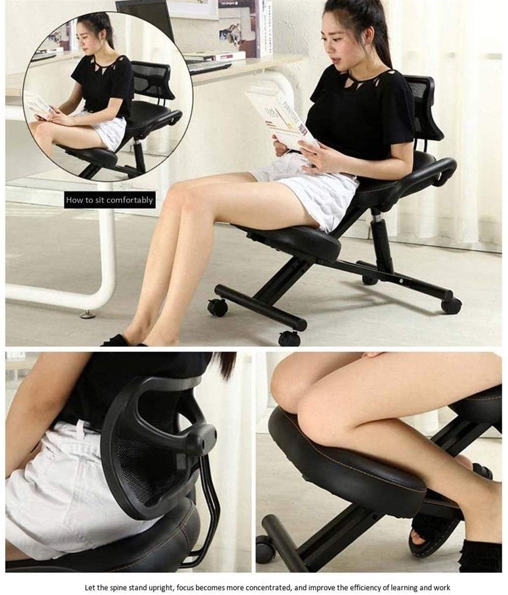 Ergonomic Kneeling Chair with Back Support - Posture Correcting Office & Home Computer Chair for Healthy Sitting - Ideal for Studying, Writing & Desk Work