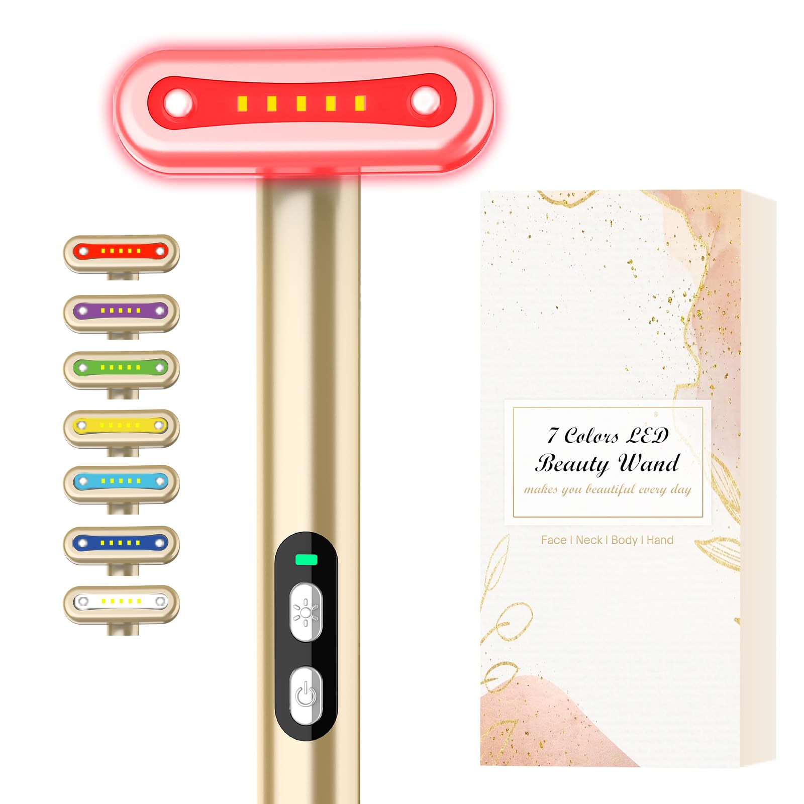 Red Light Therapy Face Massager - 7 Color LED Facial Light Therapy Device for Skin Rejuvenation & Anti-Aging | At-Home Skincare Tool for Wrinkle Reduction & Glowing Complexion | Perfect for Daily Facial Care & Relaxation Routine