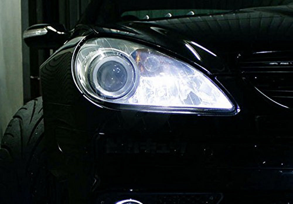 2 Pack HID White 10 SMD Error Free LED Bulbs - Compatible with European Car Parking Lights & Eyelid Lights - Bright DRL Replacement for BMW, Audi, Mercedes - Perfect for Night Driving & Enhanced Visibility