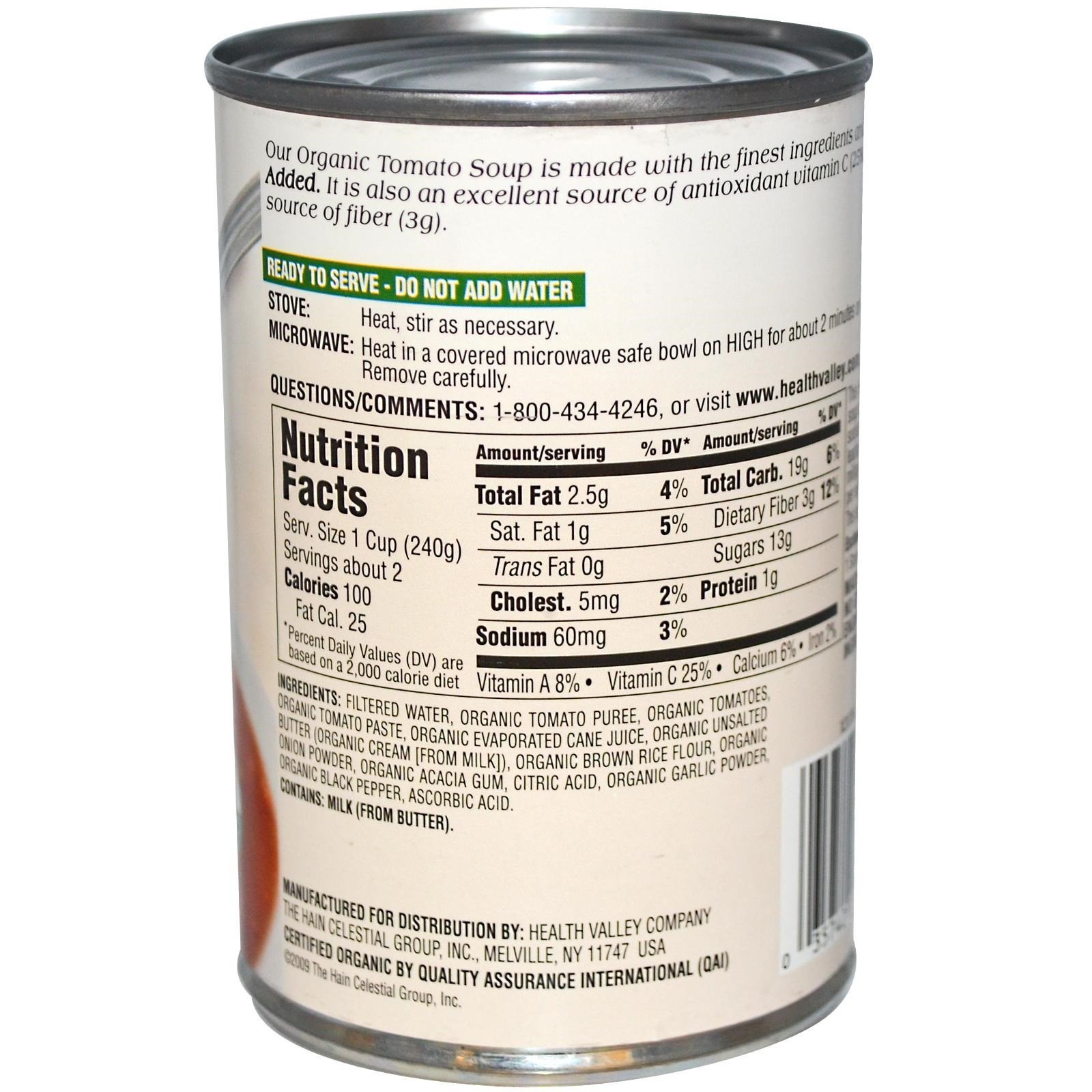 Organic Tomato Soup No Salt Added - Health Valley 15 oz (Pack of 3) | Healthy Vegan Gluten-Free Soup for Lunch, Dinner & Quick Meals