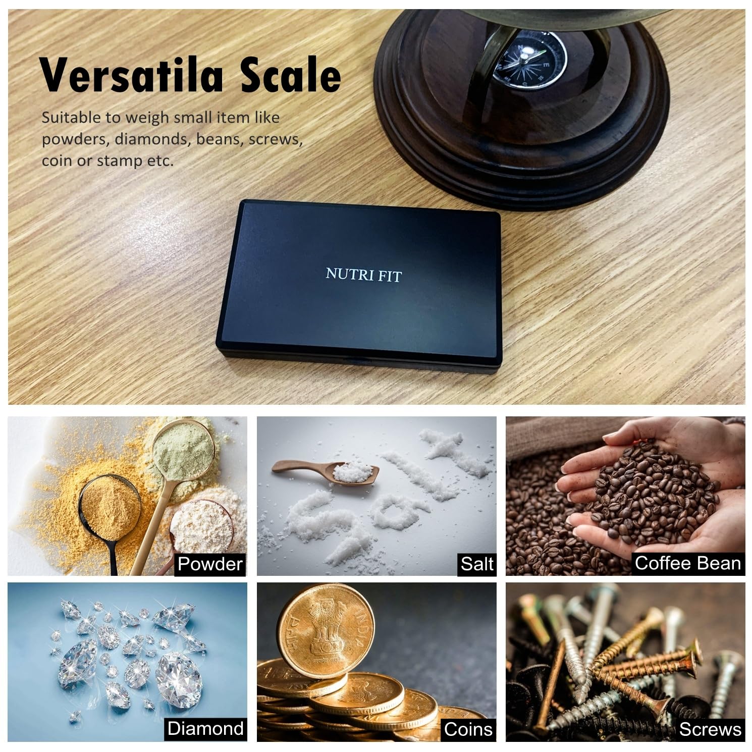 NutriFit Digital Pocket Scale - 500g Capacity, 0.01g Precision for Jewelry, Food, Medicine & Weed | Portable Milligram Scale for Kitchen, Lab, Travel & Home Use