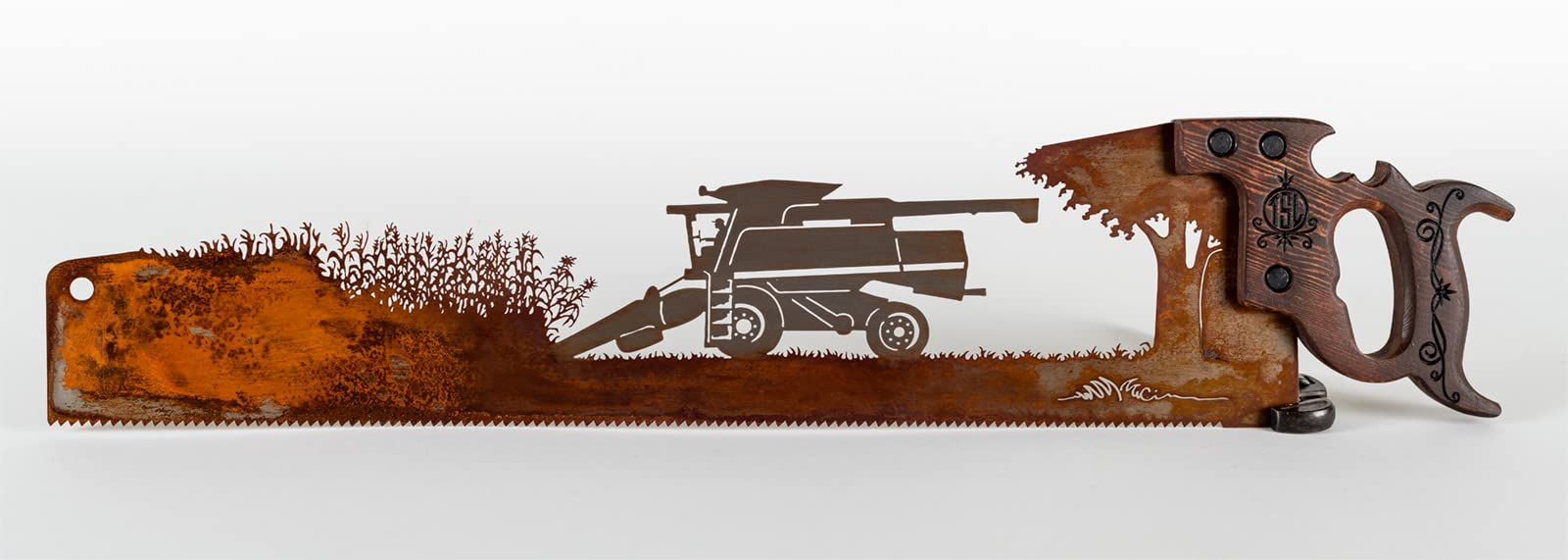 Custom Corn Harvest Hand Saw Wall Art - Unique Farmhouse Decor for Farmers & Agriculture Enthusiasts | Perfect for Home, Office & Barn Decor