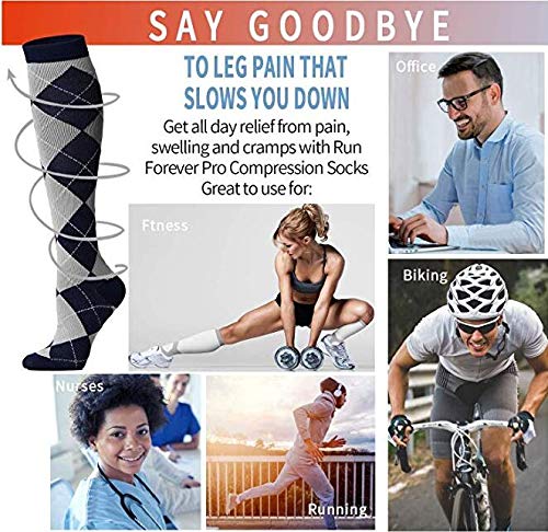 Best Compression Socks for Women & Men - Improved Blood Circulation & Support for Running, Sports, Nursing, Travel - Perfect for Athletes, Nurses & Frequent Flyers