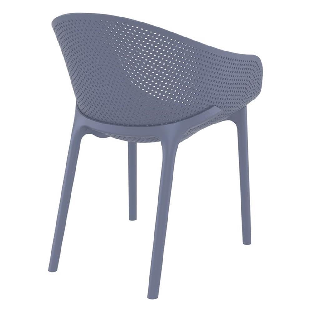 Dark Gray Compamia Sky Patio Dining Arm Chairs (Set of 2) - Outdoor Furniture for Garden, Balcony, and Terrace Dining