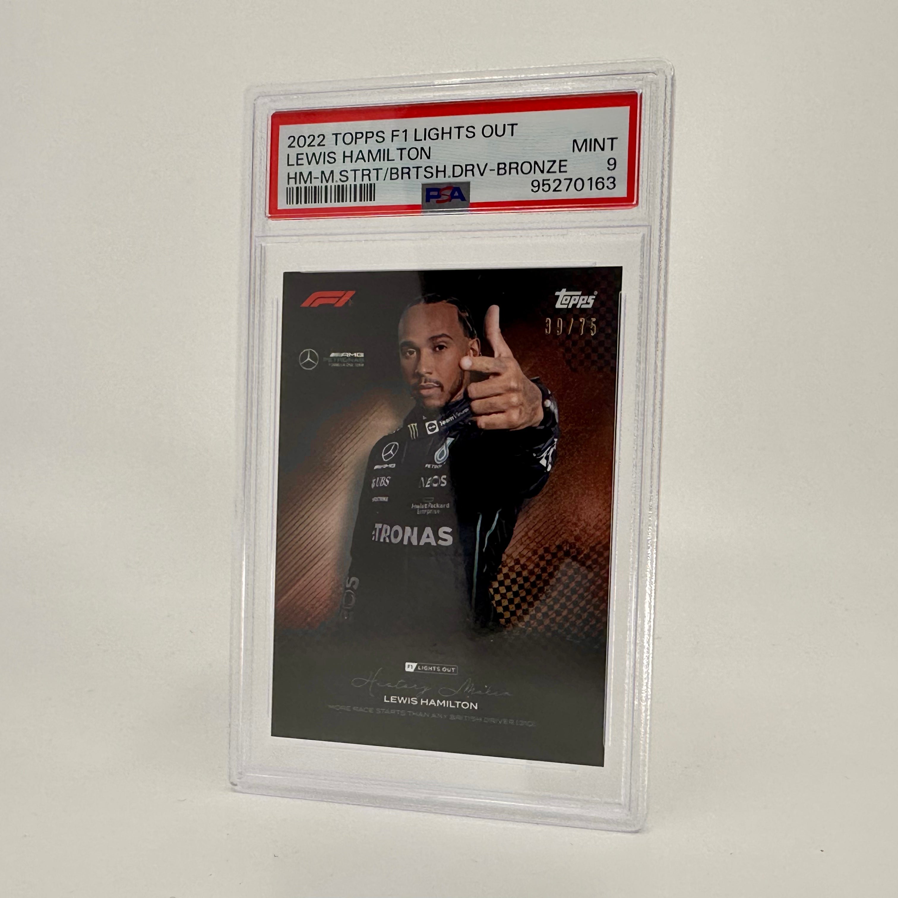 PSA 9 Graded 39/75 Lewis Hamilton History Maker Bronze Trading Card - Perfect for Collectors, Sports Memorabilia & F1 Racing Fans