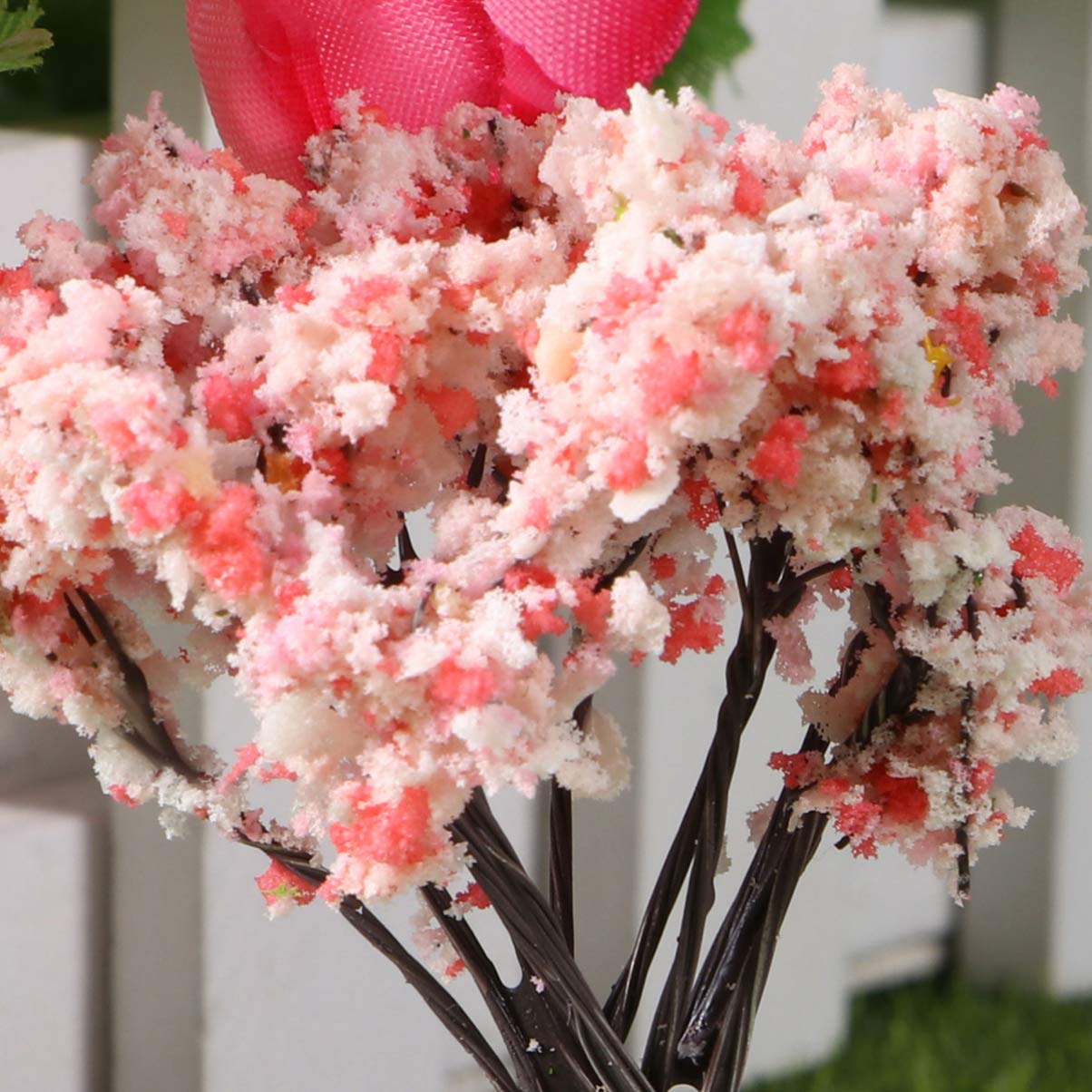 10pcs Realistic Mini Artificial Flower Trees - Cherry Blossom, Fairy Garden & Landscape Decor - Perfect for DIY Crafts, Home Decor, Wedding Centerpieces