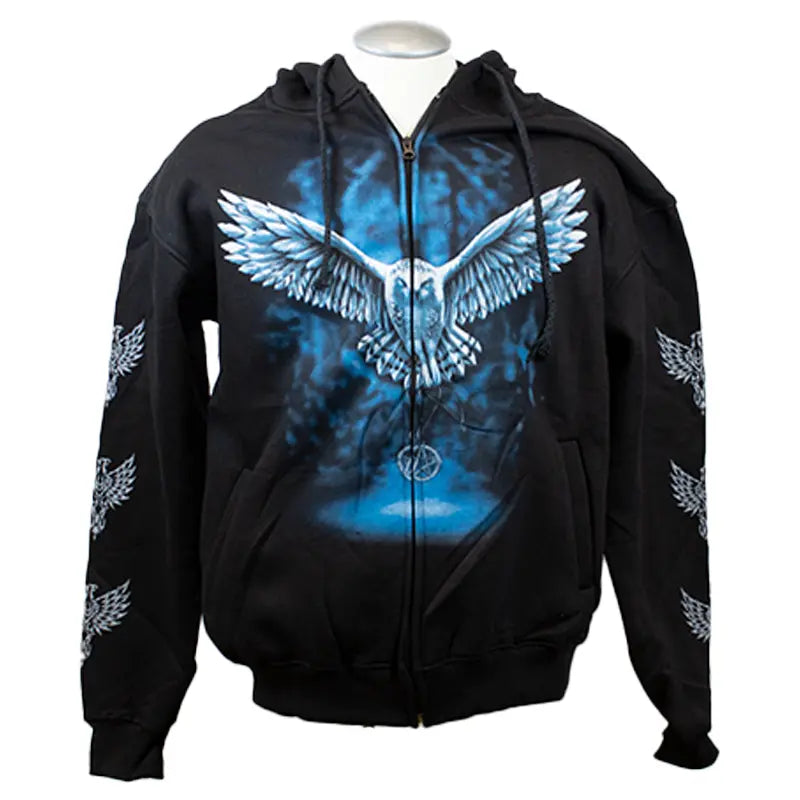 J&L Imports Men's Owl Print Zip Up Hoodie Sweatshirt - Cozy Pullover for Casual Wear, Street Style & Outdoor Activities