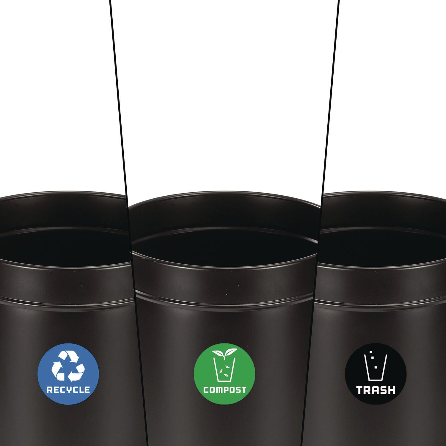 Alpine Industries 27 Gallon Black Stainless Steel Compost Bin - Odor-Free Kitchen & Outdoor Recycling Can with Lid, Eco-Friendly Trash Receptacle for Organic Waste, Composting & Garden Use