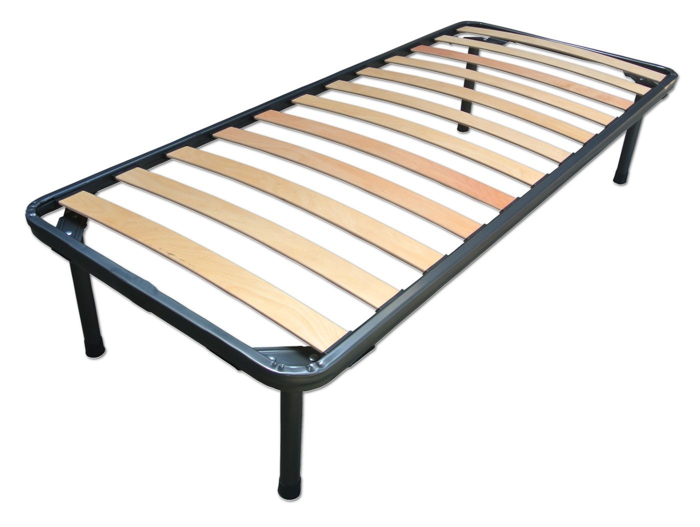 Baldiflex Iron Bed Frame with Beech Wood Slats for Orthopedic Mattress - Single Size Napoleone Model - Perfect for Back Pain Relief & Ergonomic Sleep Support