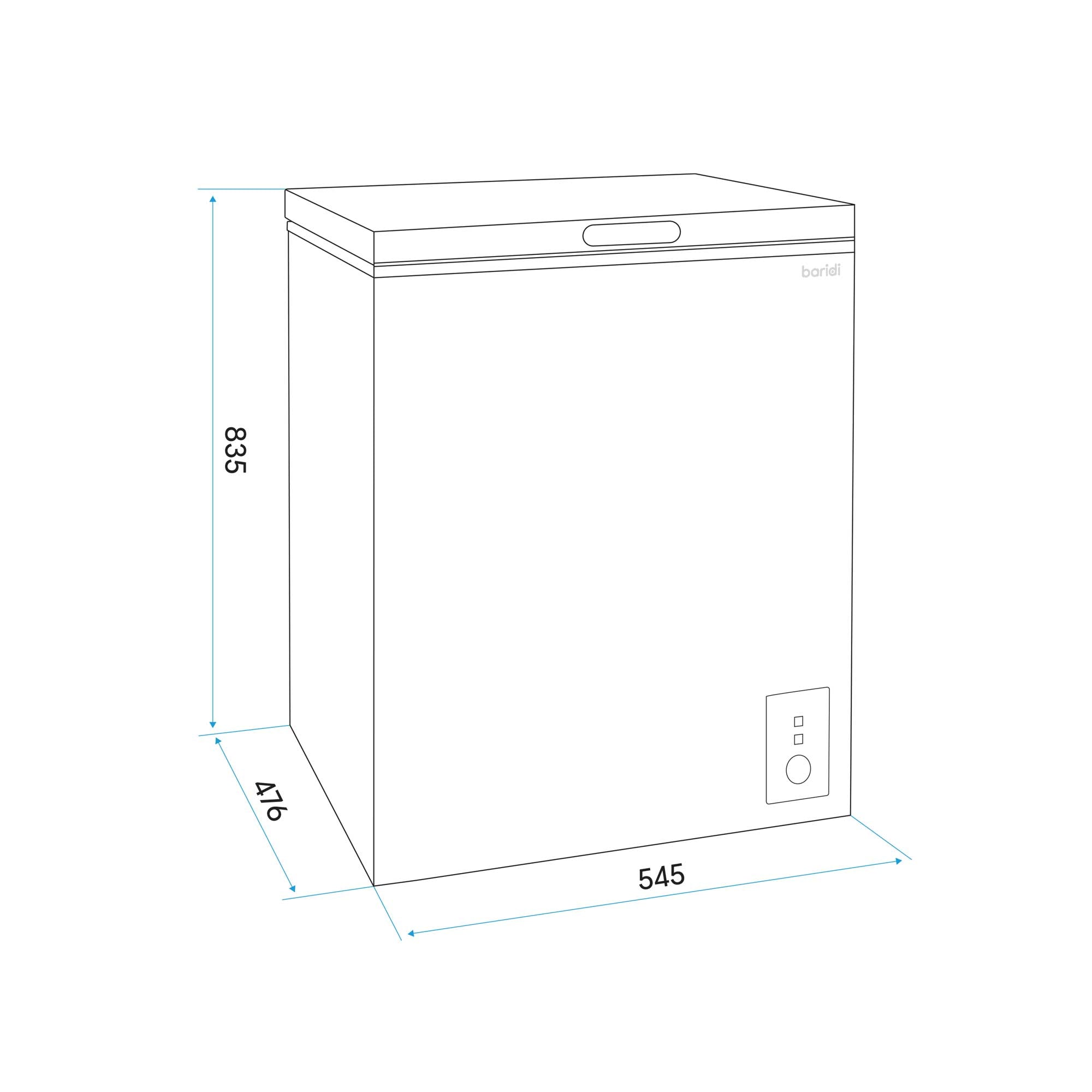 Baridi 99L Freestanding Chest Freezer - Energy Efficient Upright Deep Freezer for Home, Garage & Basement - Adjustable Thermostat, White (DH116) - Perfect for Storing Meat, Frozen Foods & Bulk Groceries