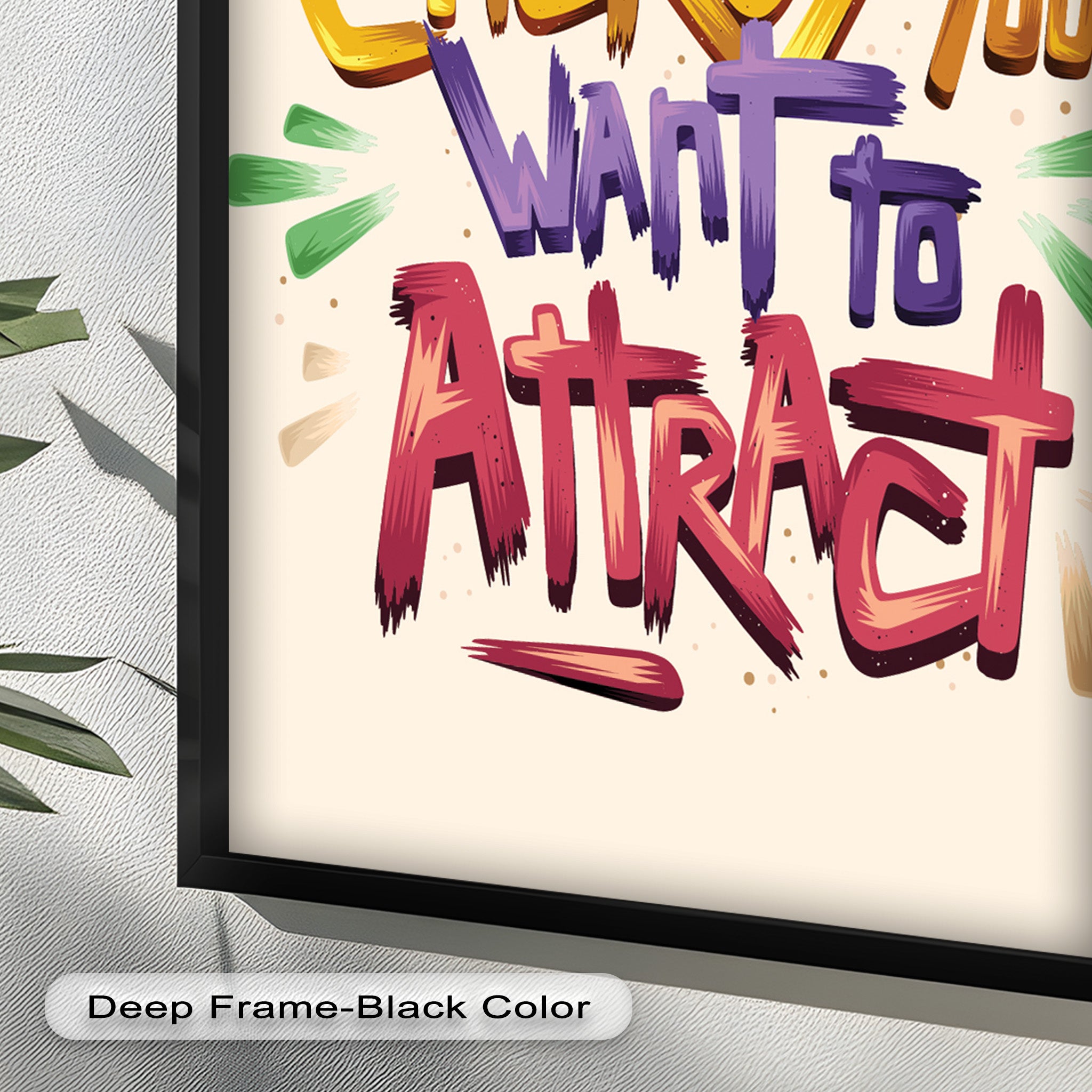 Inspirational Oil Painting - Be the Energy You Want to Attract - Motivational Wall Art for Home, Office & Meditation Space