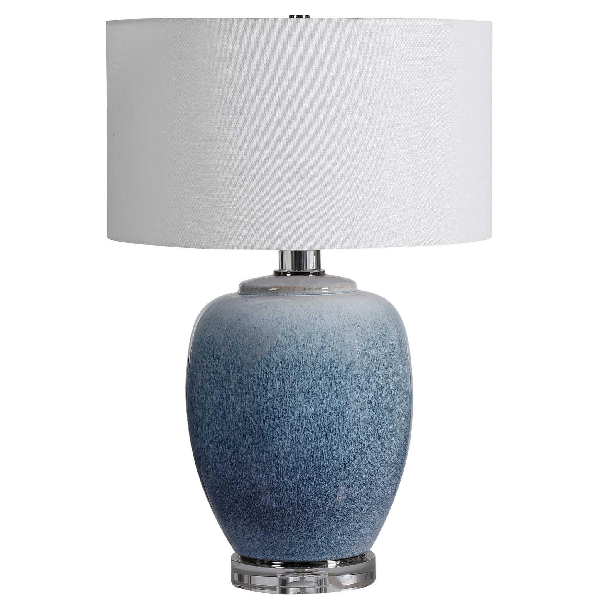 Blue Waters Ceramic Table Lamp - Elegant Blue Home Decor for Living Room, Bedroom & Office - Perfect for Ambient Lighting & Stylish Interior Design