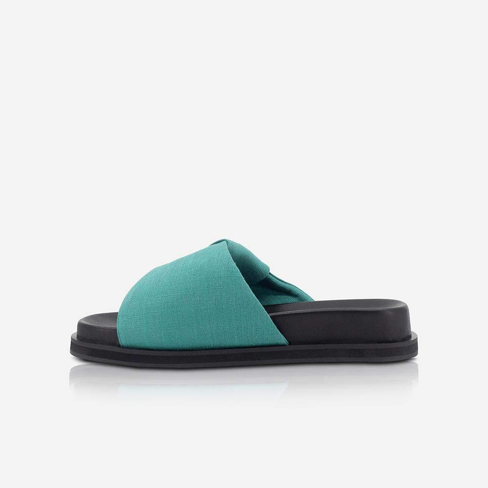 Comfortable Mellow Footbed Sandals in Dark Teal - Perfect for Beach, Pool, and Summer Outdoor Activities
