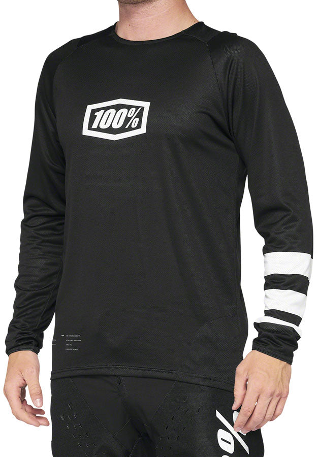 Premium 100% Cotton R Core Jersey Men's Long Sleeve T-Shirt - Black/White - Small Size | Comfortable Casual Wear for Everyday Outfits & Gym Workouts