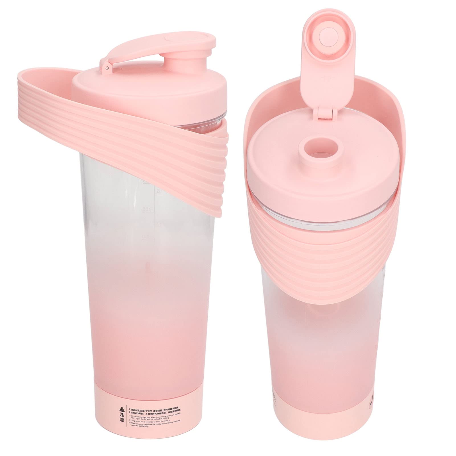 Dpofirs 800mL Electric Protein Shaker Bottle - USB Rechargeable Blender for Protein Powder, Smoothies & Meal Replacement - Perfect Gym, Office & Travel Companion (Rose)