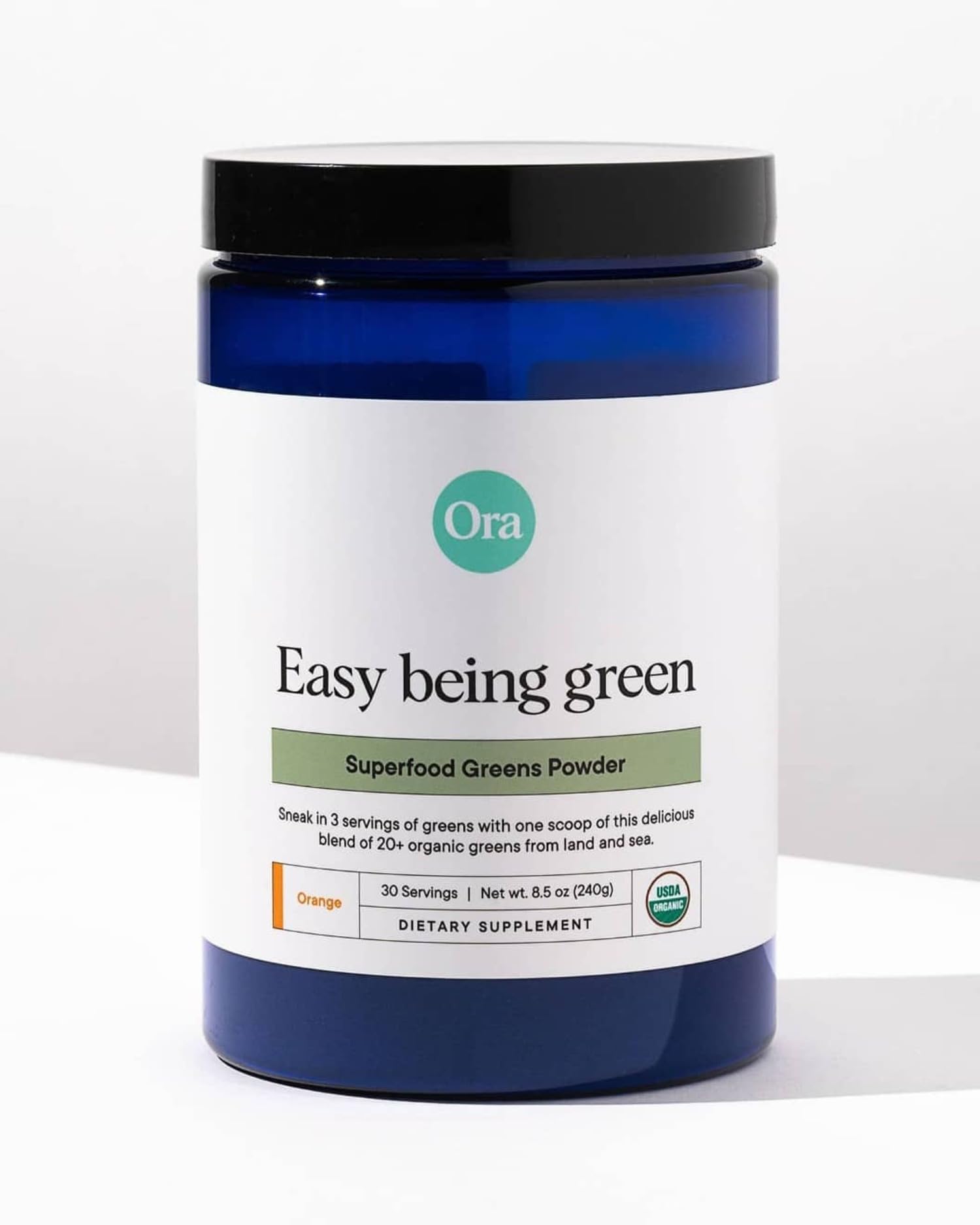Ora Organic Greens Powder - Vegan, Gluten-Free Superfood Supplement for Energy, Detox & Immunity | Antioxidant-Rich with 20+ Organic Greens & Adaptogens | Citrus Flavor, 30 Servings | Perfect for Post-Workout Recovery & Daily Wellness Boost