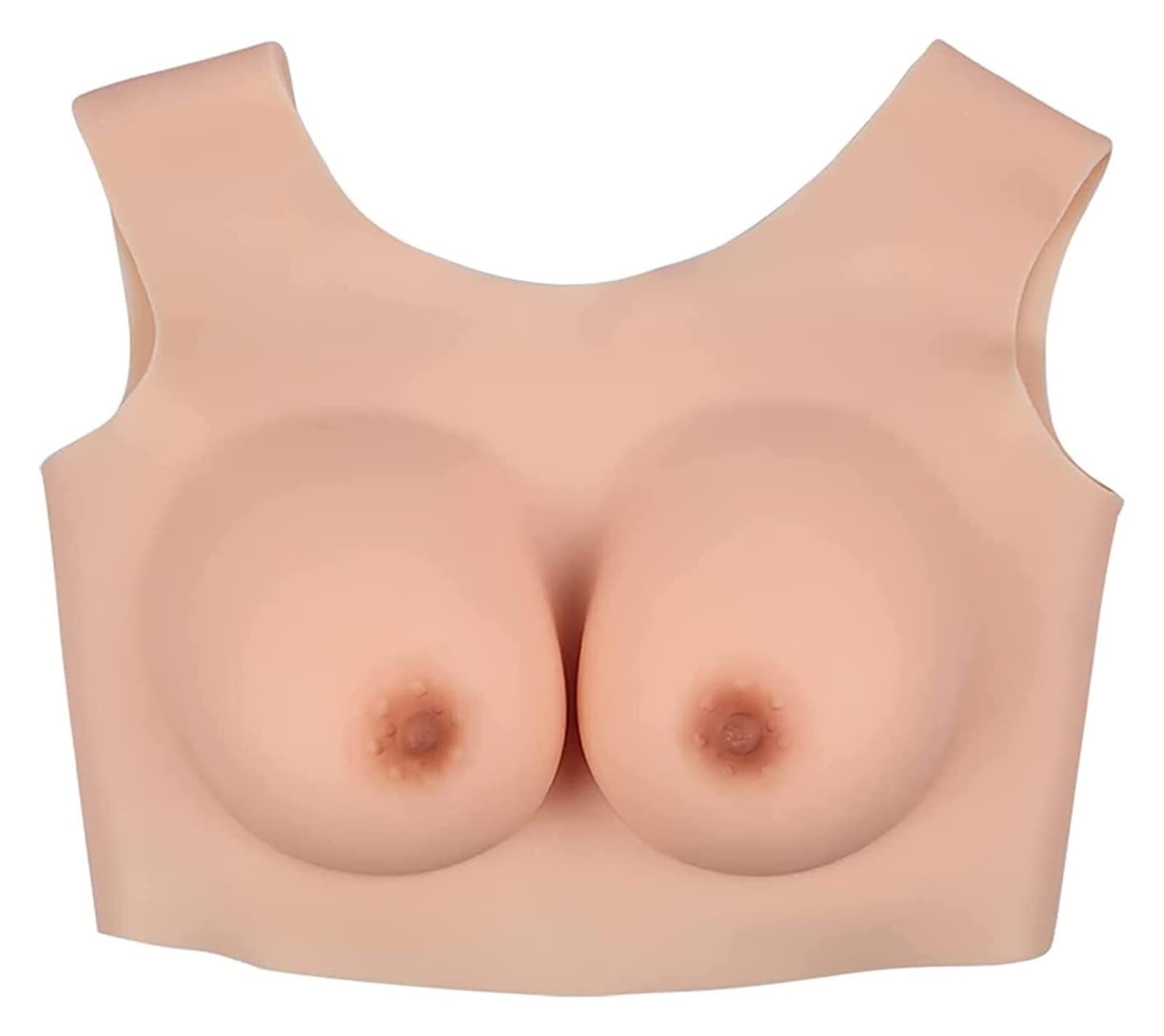 Realistic Silicone Breast Plates - Waterdrop Shape Enhancers for Crossdressers | Nude Color Size B | Perfect for Cosplay, Drag Shows & Gender Affirmation