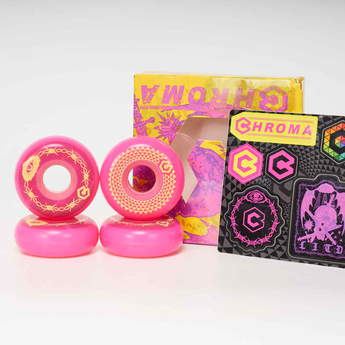Chroma Stefan Brandow V4 Pro 60mm 90a Pink Skateboard Wheels - High Performance for Street Skating & Park Tricks