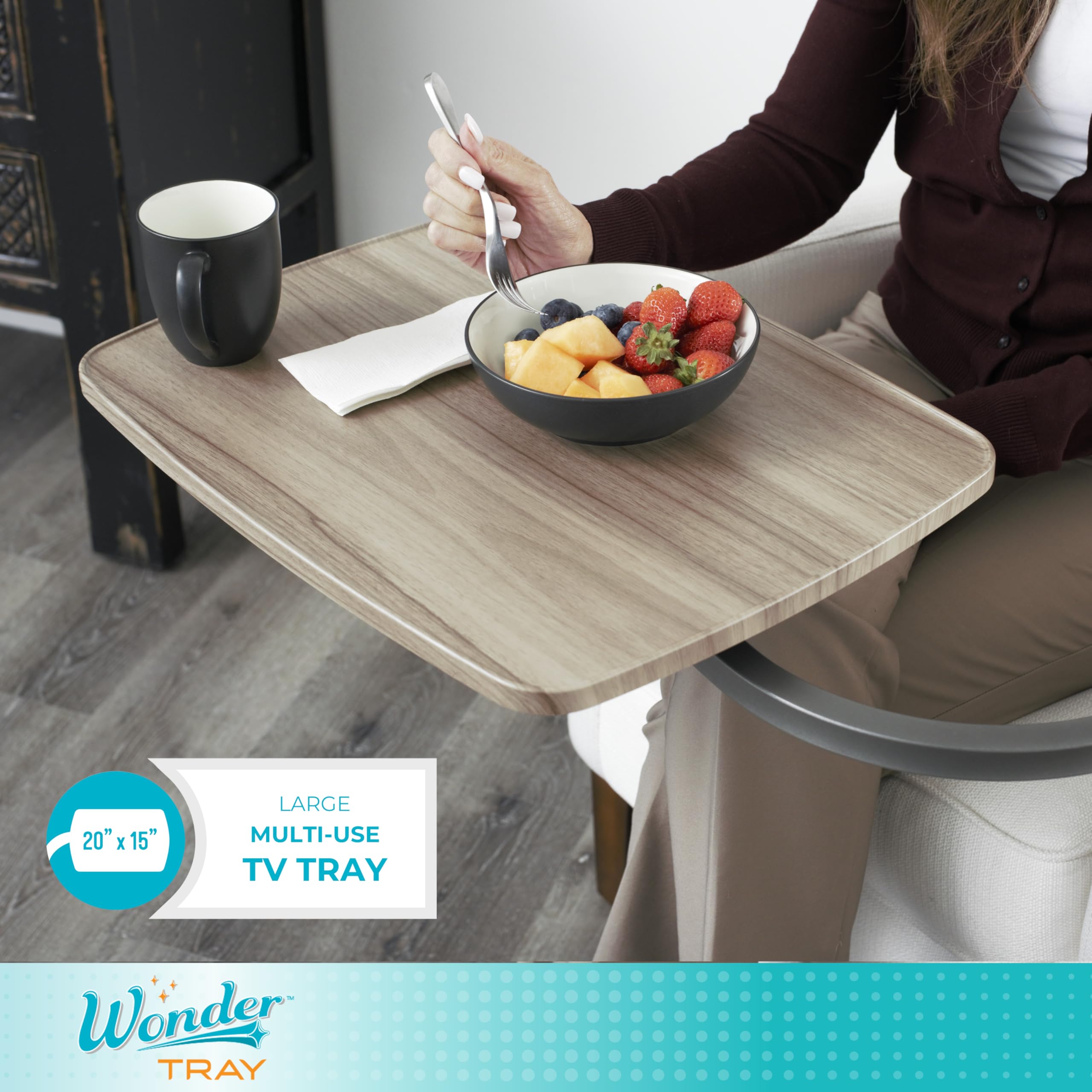 Stander Wonder Tray - Adjustable Swivel Laptop Table with Large Surface, Multi-Purpose Couch Desk for Eating, Working & Gaming - Perfect for Sofa, Recliner or Bed - Ash Gray Home Office & Living Room Essential