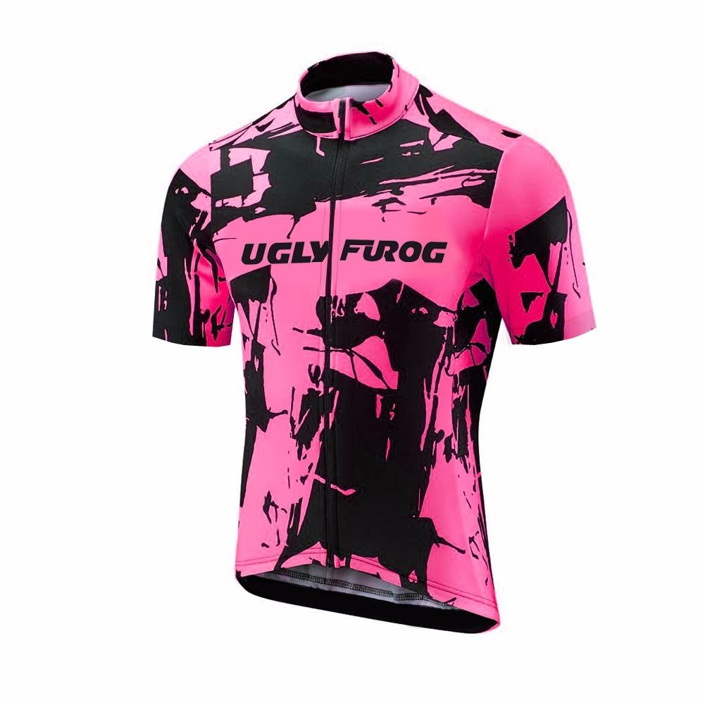 UGLY FROG Men's Cycling Jersey - Breathable Short Sleeve Bike Shirt for Road & Mountain Biking | Pro Team Fit Cycling Apparel for Summer Training & Outdoor Sports