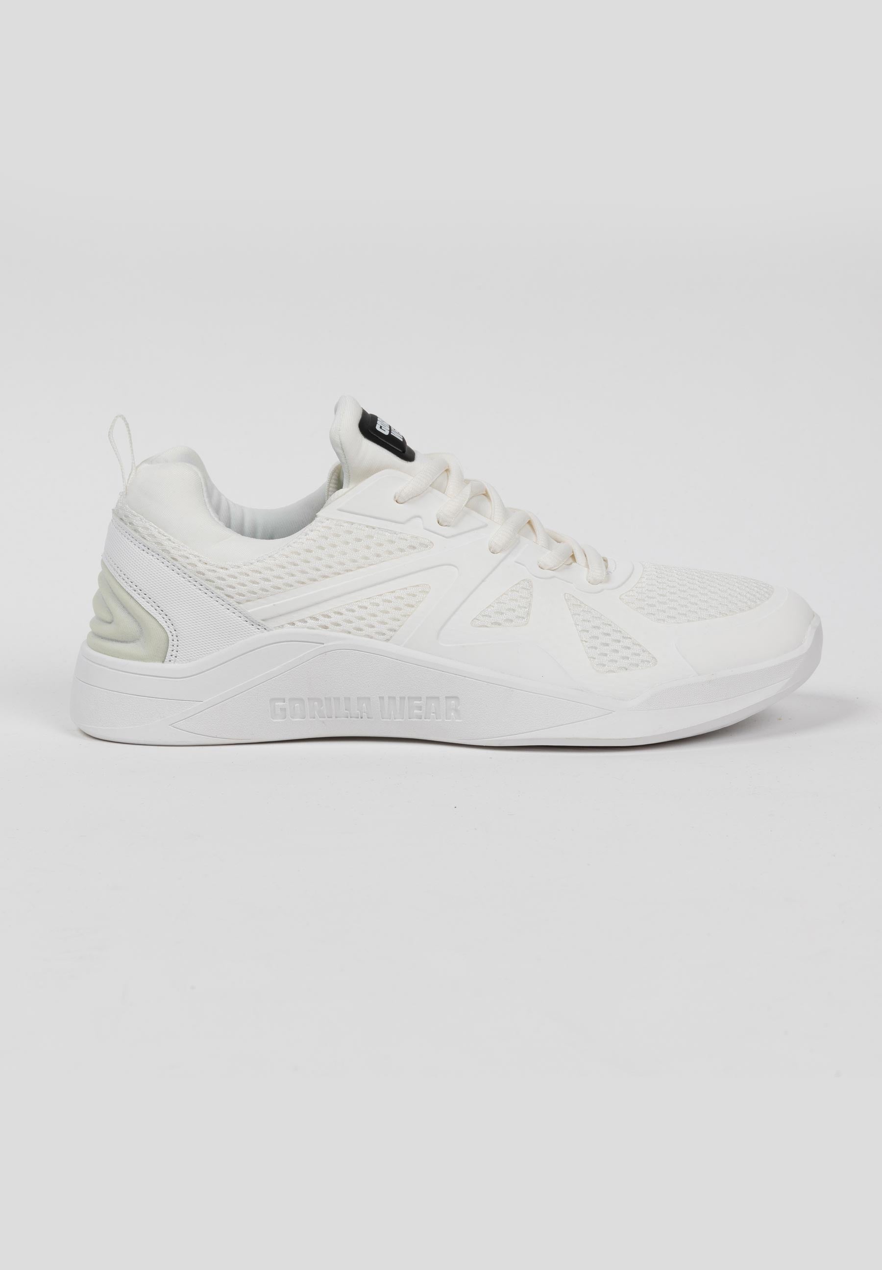 Gorilla Wear Gym Hybrids - White Unisex Workout Shoes for Men & Women | Perfect for Cross Training, Weightlifting & Gym Sessions