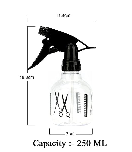 BANIRA 250ml Empty Spray Bottle for Hair, Face & Cleaning - Transparent Refillable Squirt Bottle for Travel, Home & Salon Use - Multi-Purpose Water Mister for Plants, Beauty & Household Essentials (Set of 1)