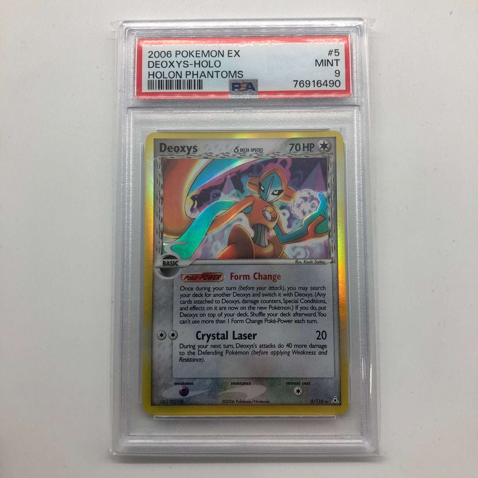 Deoxys Pokemon Card 5/110 Phantoms Holo PSA 9 Graded - Rare Collectible for Pokemon TCG Players & Trading Card Game Enthusiasts